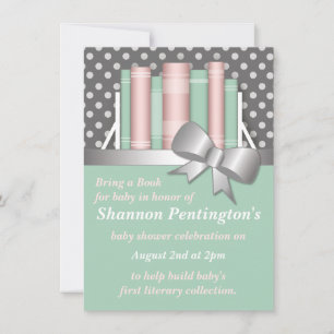 Söt bjuder in en Bok Baby Shower-inbjudan Inbjudningar