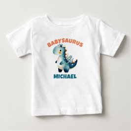 Söt Blå Akvarell Dino Dinosaurie Babysaurus Namn T Shirt