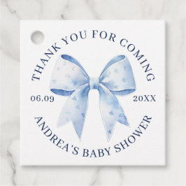 Söt Blå Akvarellbåge Baby Shower Tack Gåvor Etiketter