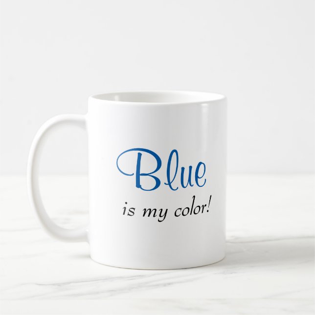 Söt Blå Är Min Färg Citat Kaffemugg (Vänster)