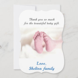 Söt blå baby pojke baby shower foto tack kort