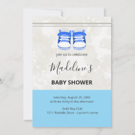 Söt blå baby shower inbjudan – Anpassad för baby p