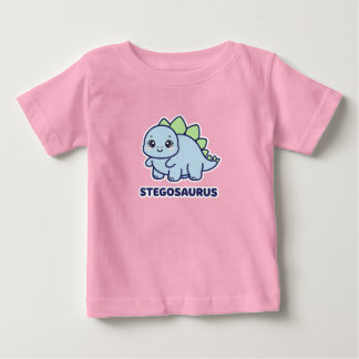Söt blå baby Stegosaurus dinosaurie Chibi T Shirt