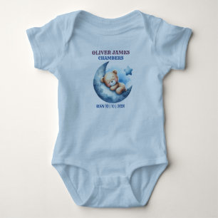 Söt blå babygosskrinet halvmåne t shirt