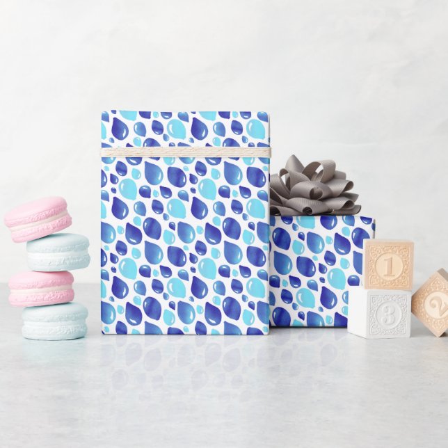Söt Blå Ballong Barnsligt Mönster Inpackningspappe Presentpapper (Baby Shower)
