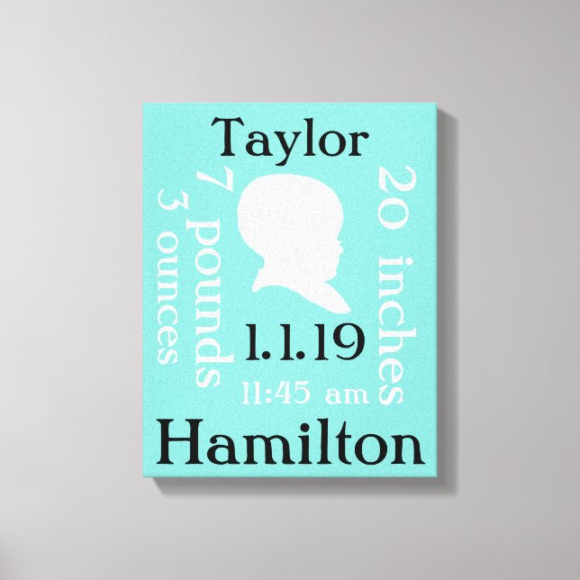 Söt Blå Bebis Canvastryck (Framsida)