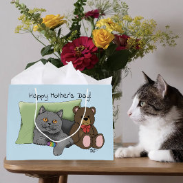 Söt Blå Bedårande Grå Bästa Kattmamma Mors Dag