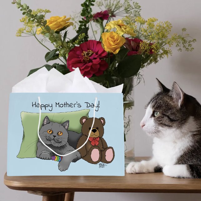 Söt Blå Bedårande Grå Bästa Kattmamma Mors Dag (Skapare uppladdad)