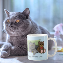 Söt Blå Bedårande Grå Bästa Kattmamma Mors Dag