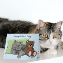 Söt Blå Bedårande Grå Bästa Kattmamma Mors Dag