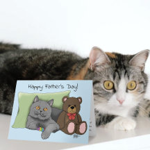 Söt Blå Bedårande Grå Bästa Kattpappa Fars Dag