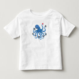 Söt Blå Bläckfisk Vän med Hjärtat Hav Scuba T Shirt
