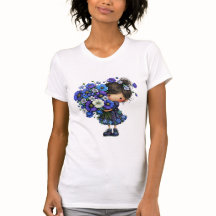Söt Blå Blommig Flickbukett Konst Design