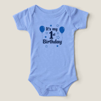 Söt blå "Det är min 1-årsdag" baby T Shirt