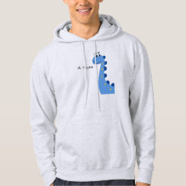 Söt Blå Dinosaurie - Anpassat Namn Sophia Hoodie