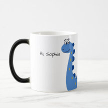 Söt Blå Dinosaurie - Anpassat Namn Sophia