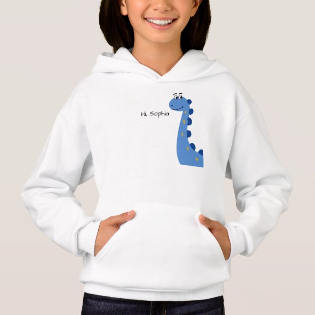 Söt blå dinosaurie - Anpassat namn Sophia T Shirt (Framsida)