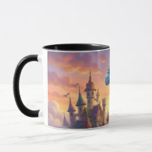 Söt blå drakfantasi kaffemugg