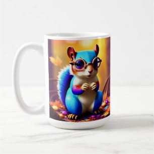 Söt blå ekorre med glasögon-56786 kaffemugg