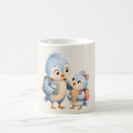 Söt blå fågel accent kaffemugg