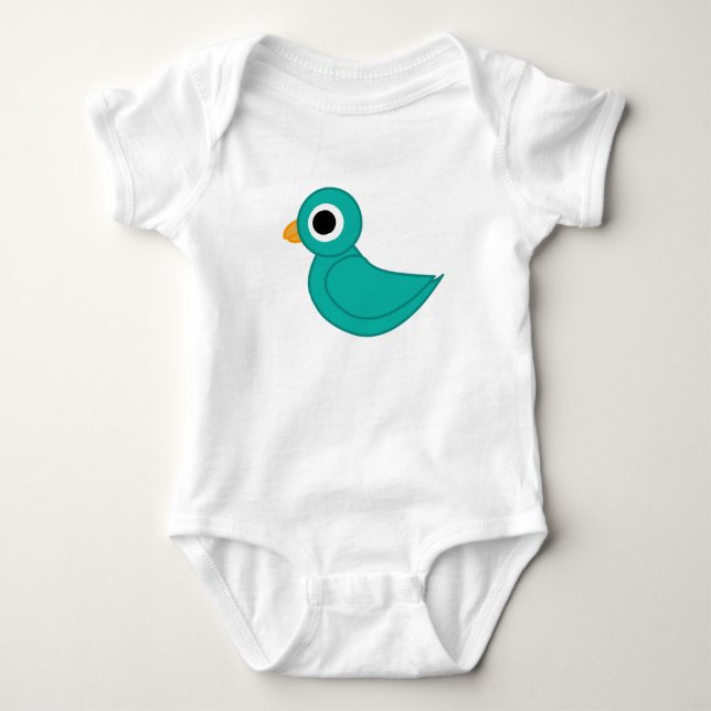 Söt blå fågel t shirt (Framsida)