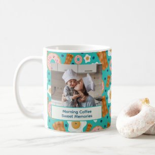 Söt blå frukost anpassningsbar pastell kaffemugg