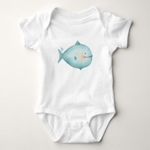 Söt blå haj för barn t shirt