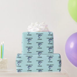 Söt blå haj-personaliserad presentpapper