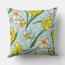 Söt blå himmel polka dots, söt blommigt kudde