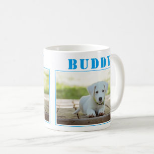 Söt blå hund eller husdjursfoto kaffemugg
