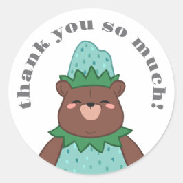 Söt blå jordgubbskläder, babyskor, Tack Runt Klistermärke