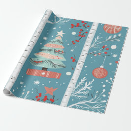 Söt blå jul vinter present presentpapper