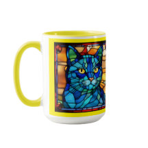 Söt blå katt kaffemugg