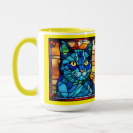Söt blå katt kaffemugg