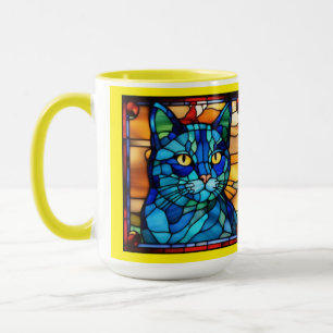 Söt blå katt kaffemugg