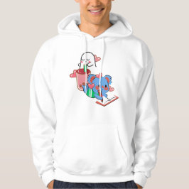 Söt blå koala som skriver & Boba-te sömngångande s Hoodie