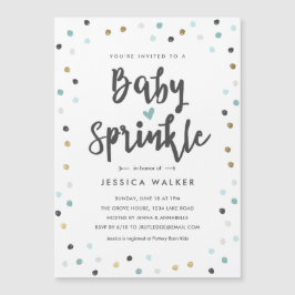 Söt blå konfettityp Baby Sprinkle-inbjudan