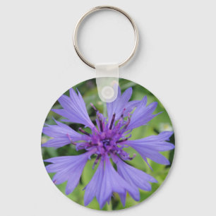 Söt blå kornblomma nyckelring