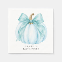 Söt Blå Liten Pumpa & Rosett Babyfirande