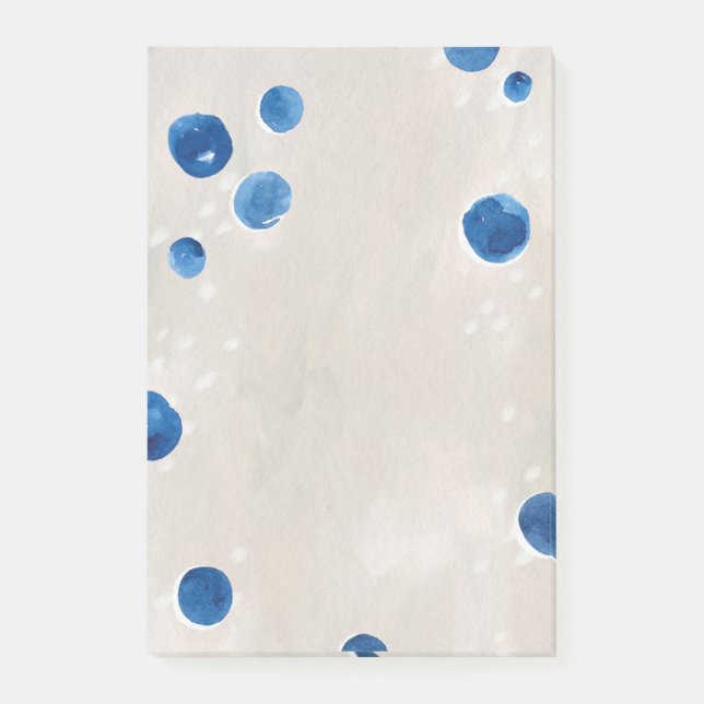 Söt blå marinsjömil polka dots post-it block (Framsida)