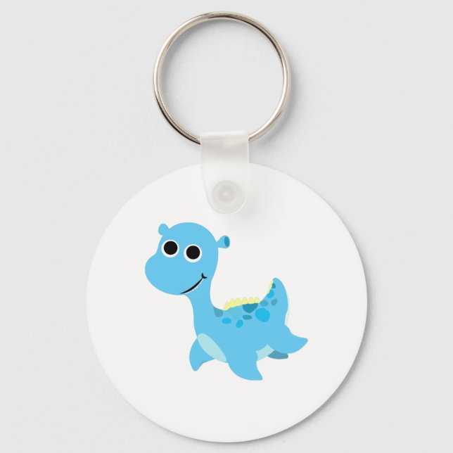 Söt blå Nessie Nyckelring (Framsida)