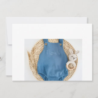 Söt blå overallstryck Baby-bodysuit – Nyfödd & Inbjudningar