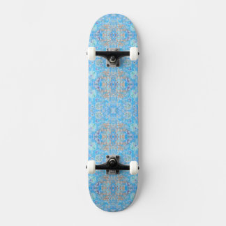 Söt blå pastellblomma mini skateboard bräda 18,5 cm
