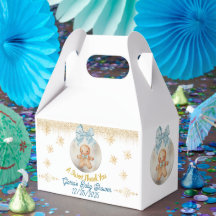 Söt blå pepparkaks pojke julgransprydnad baby show