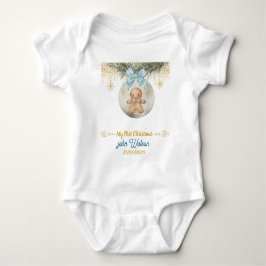 Söt blå pepparkaks pojke Min första jul T Shirt