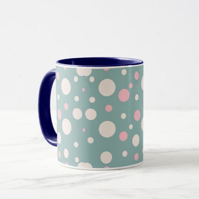 Söt blå prickig kaffemugg (Framsida vänster)