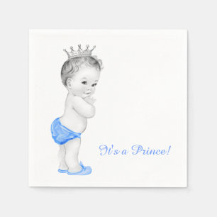 Söt Blå Prins Baby Shower Pappersservett