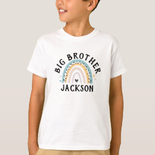 Söt Blå Regnbåge Syskon Storebror Namn T Shirt
