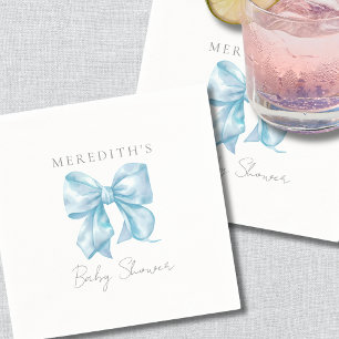 Söt Blå Rosett Baby Shower Pappersservett