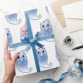 Söt Blå Spök Halloween Presentpapper 